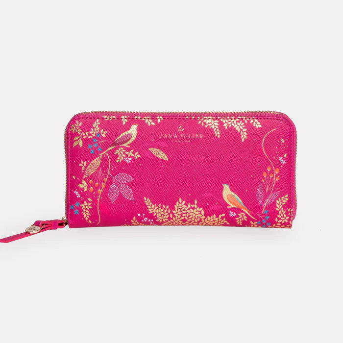 Pink Birds Large Zip Purse