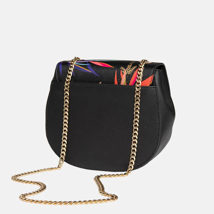 Black Bamboo Gold Chain Crossbody Bag
