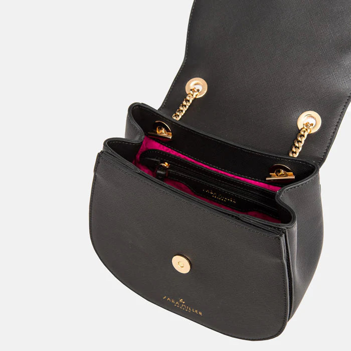 Black Bamboo Gold Chain Crossbody Bag