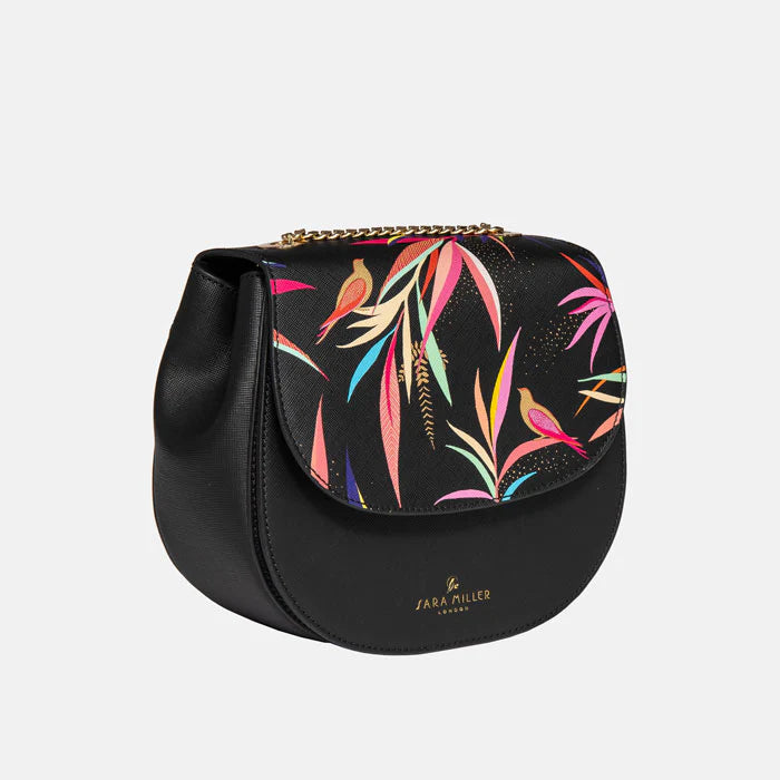 Black Bamboo Gold Chain Crossbody Bag