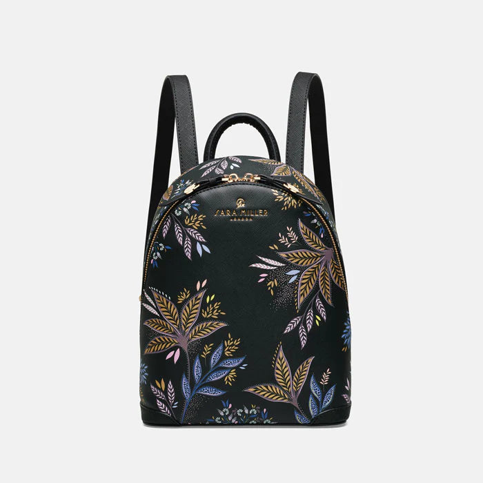 Black Botanic Mini Backpack
