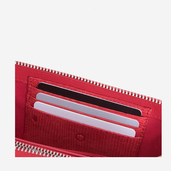 ZIP AROUND PURSE, CHERRY