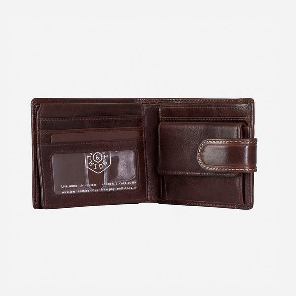 BIFOLD WALLET WITH COIN AND TAB CLOSURE