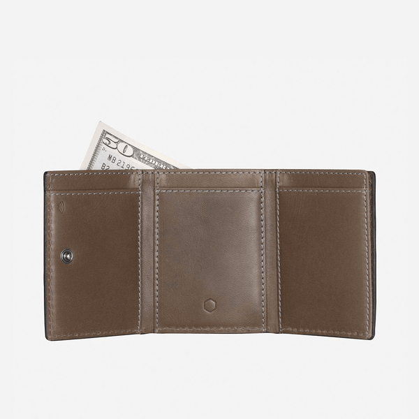 TRI FOLD CARD HOLDER, OLIVE