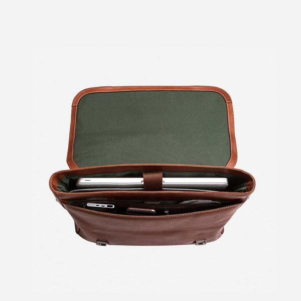 DOUBLE BUCKLE LAPTOP BRIEFCASE