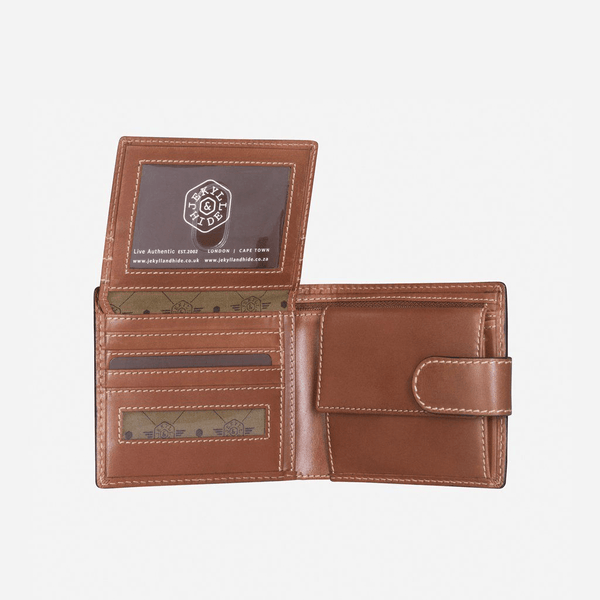 LARGE BIFOLD WALLET WITH COIN , CLAY
