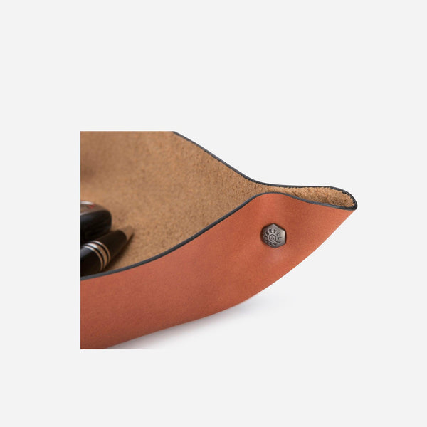 LEATHER DESK TRAY, CLAY