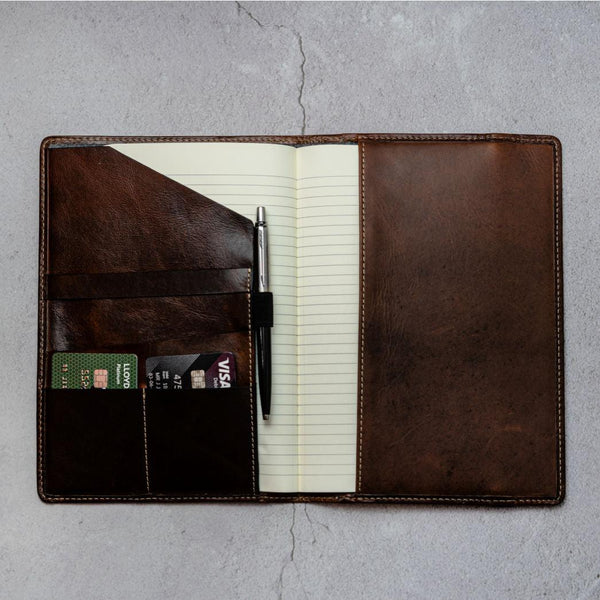 LEATHER A5 NOTEBOOK COVER, COFFEE