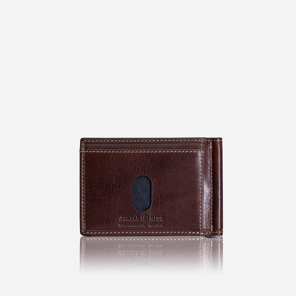 LEATHER MONEY CLIP WALLET, COFFEE