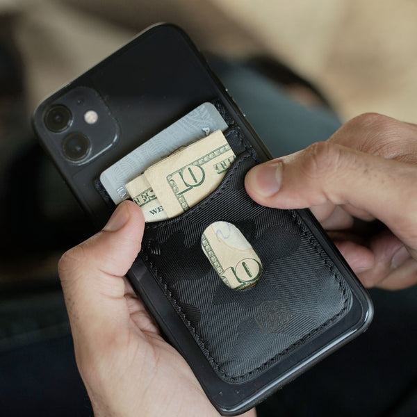 STICK ON MOBILE PHONE CARD HOLDER, CAMO