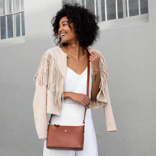 LADIES CROSSBODY BAG, NUT